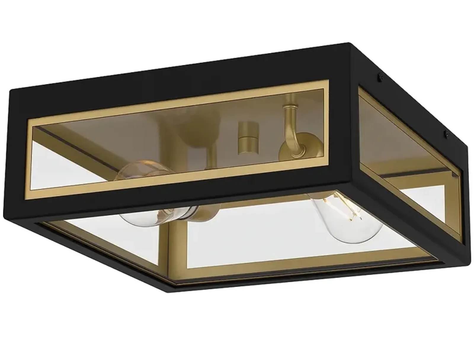 Bourbon 2-Light Matte Black Outdoor Flush Mount