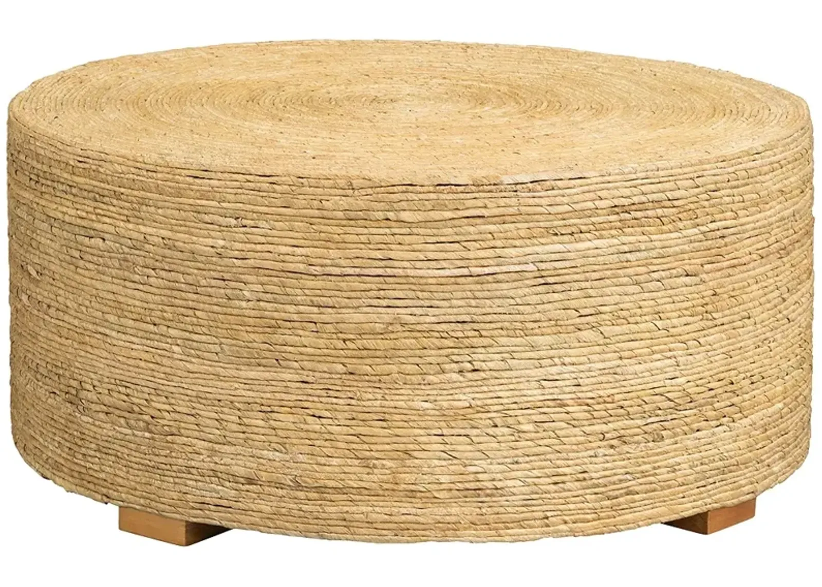 Costa Rica 38" Wide Natural Banana Rope Round Cocktail Table