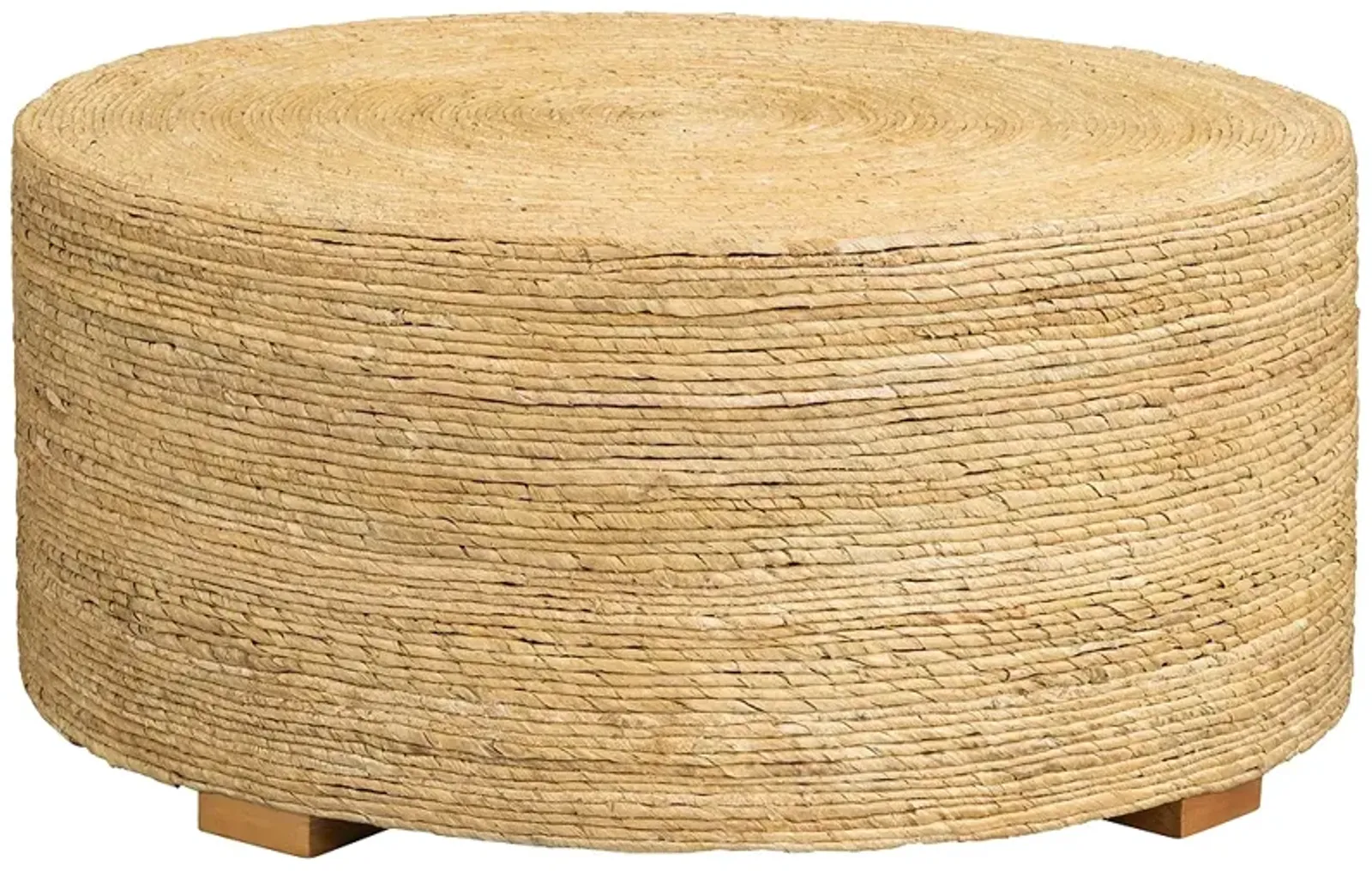 Costa Rica 38" Wide Natural Banana Rope Round Cocktail Table