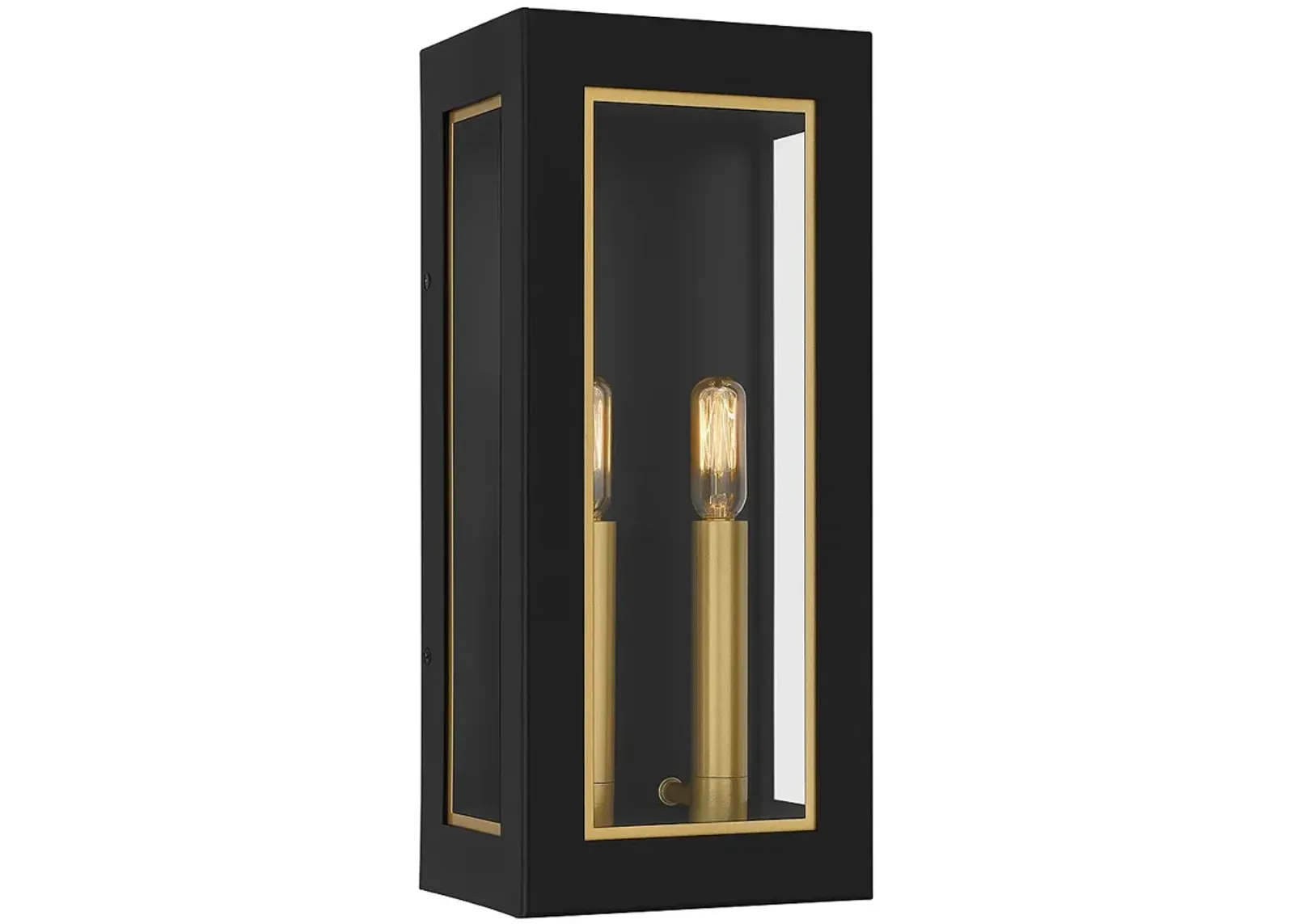 Bourbon 2-Light Matte Black Outdoor Wall Lantern