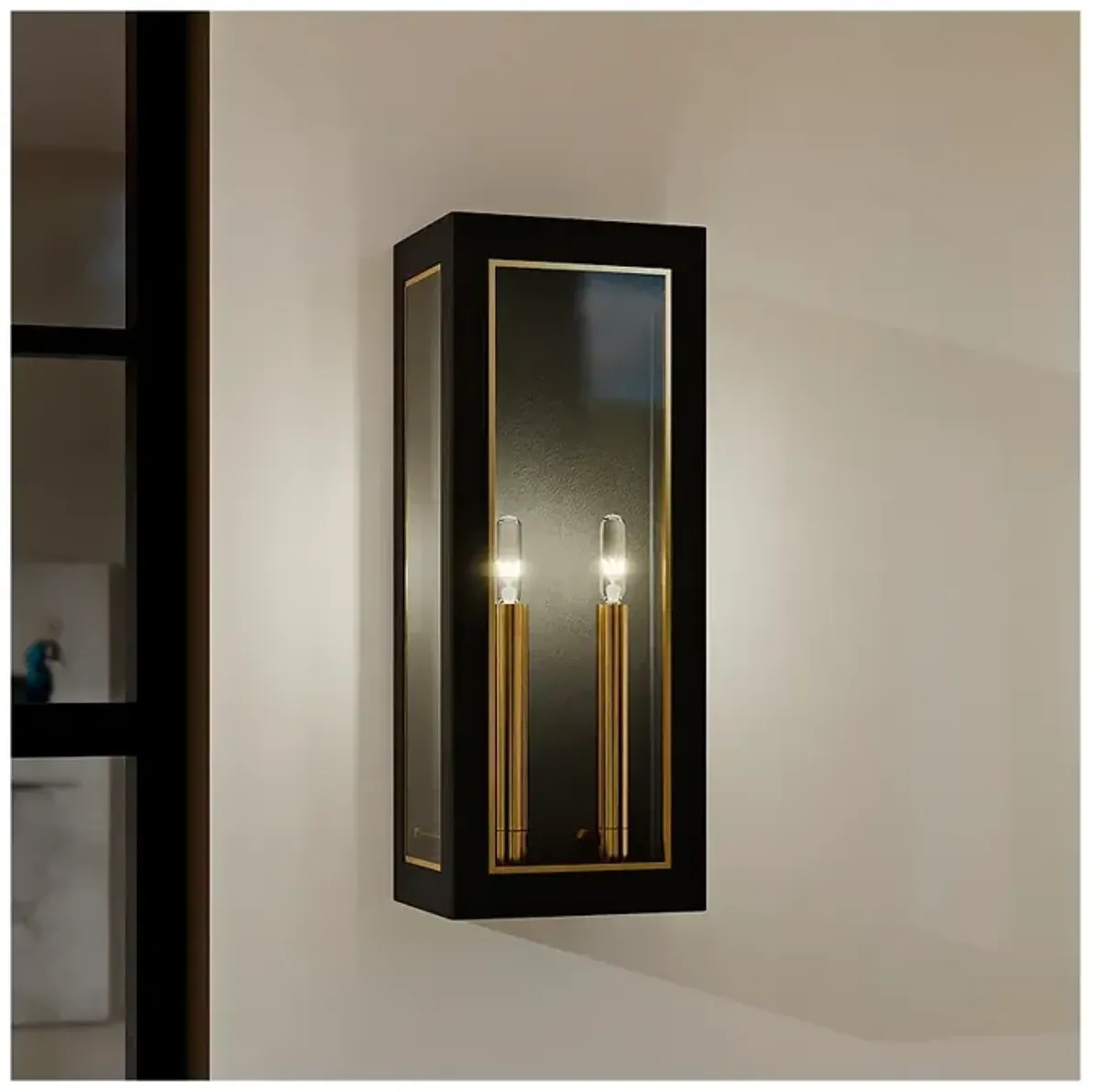 Bourbon 2-Light Matte Black Outdoor Wall Lantern