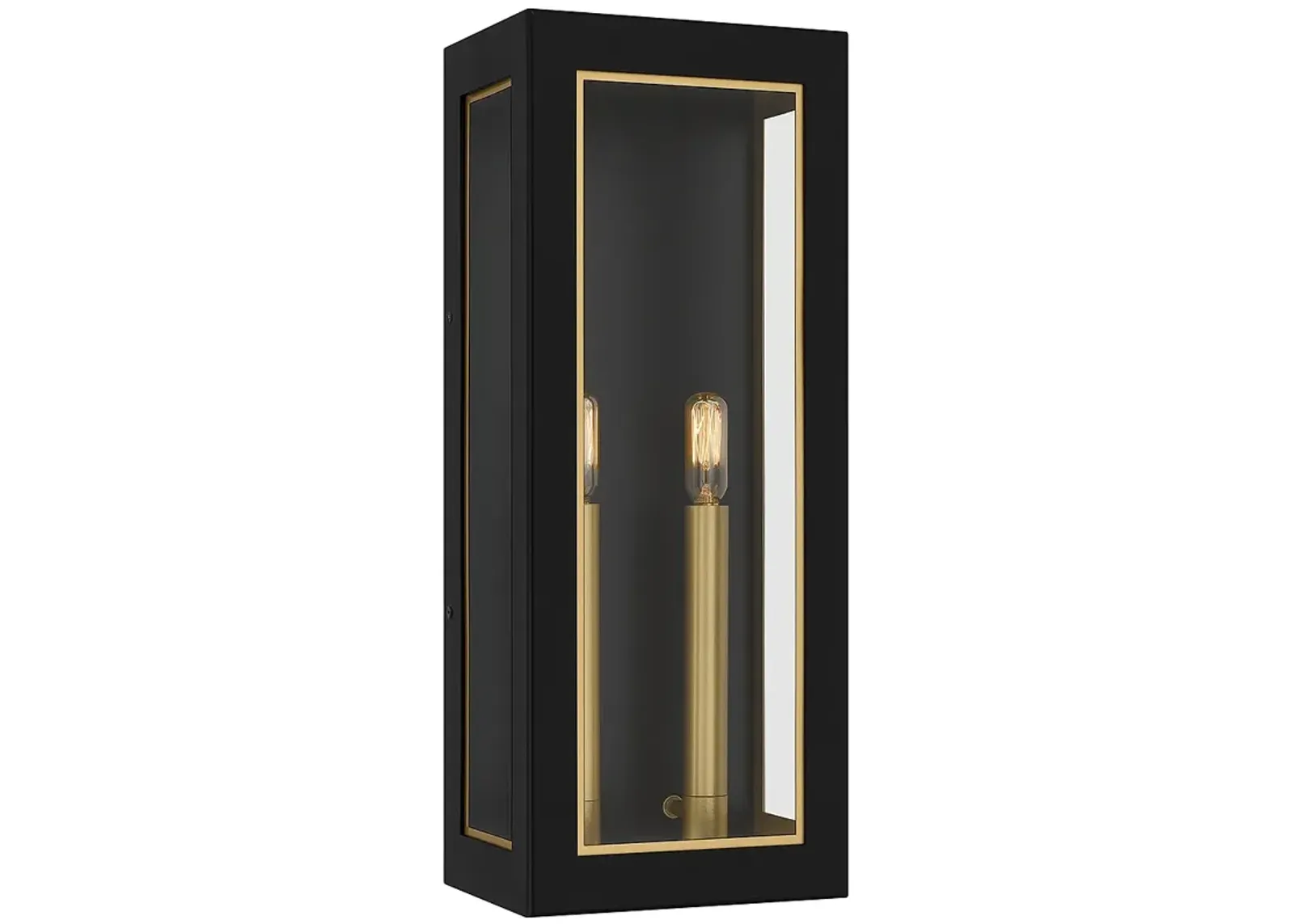 Bourbon 2-Light Matte Black Outdoor Wall Lantern