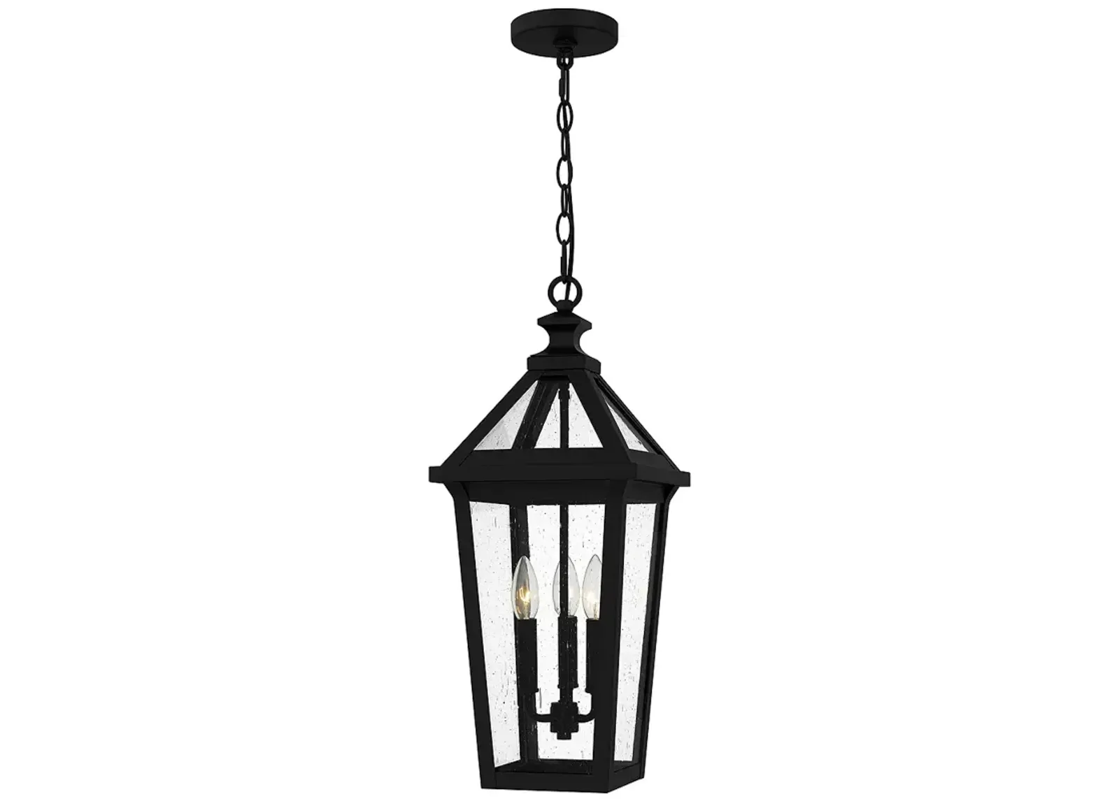 Boulevard 3-Light Matte Black Outdoor Hanging Lantern