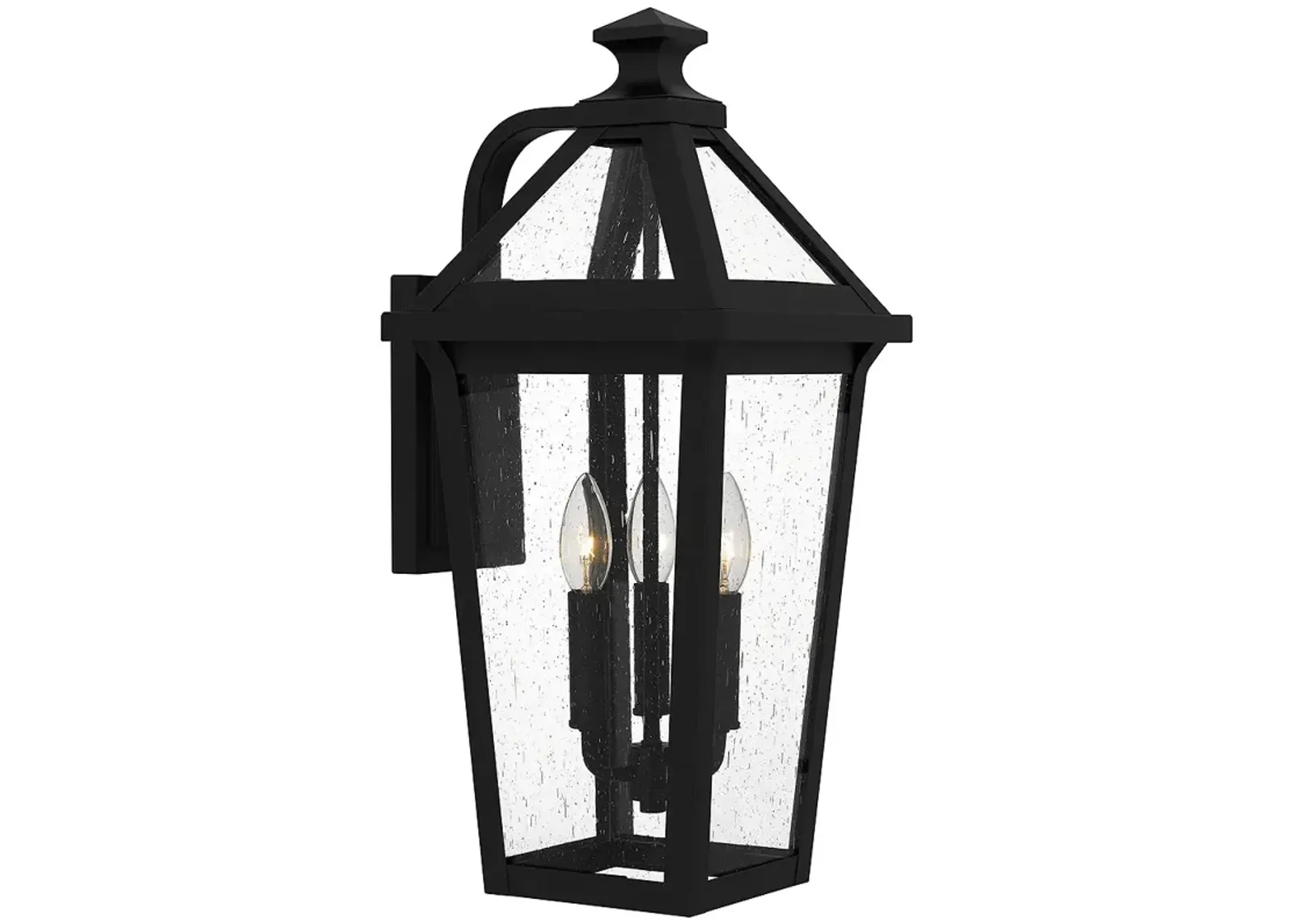 Boulevard 3-Light Matte Black Outdoor Wall Lantern