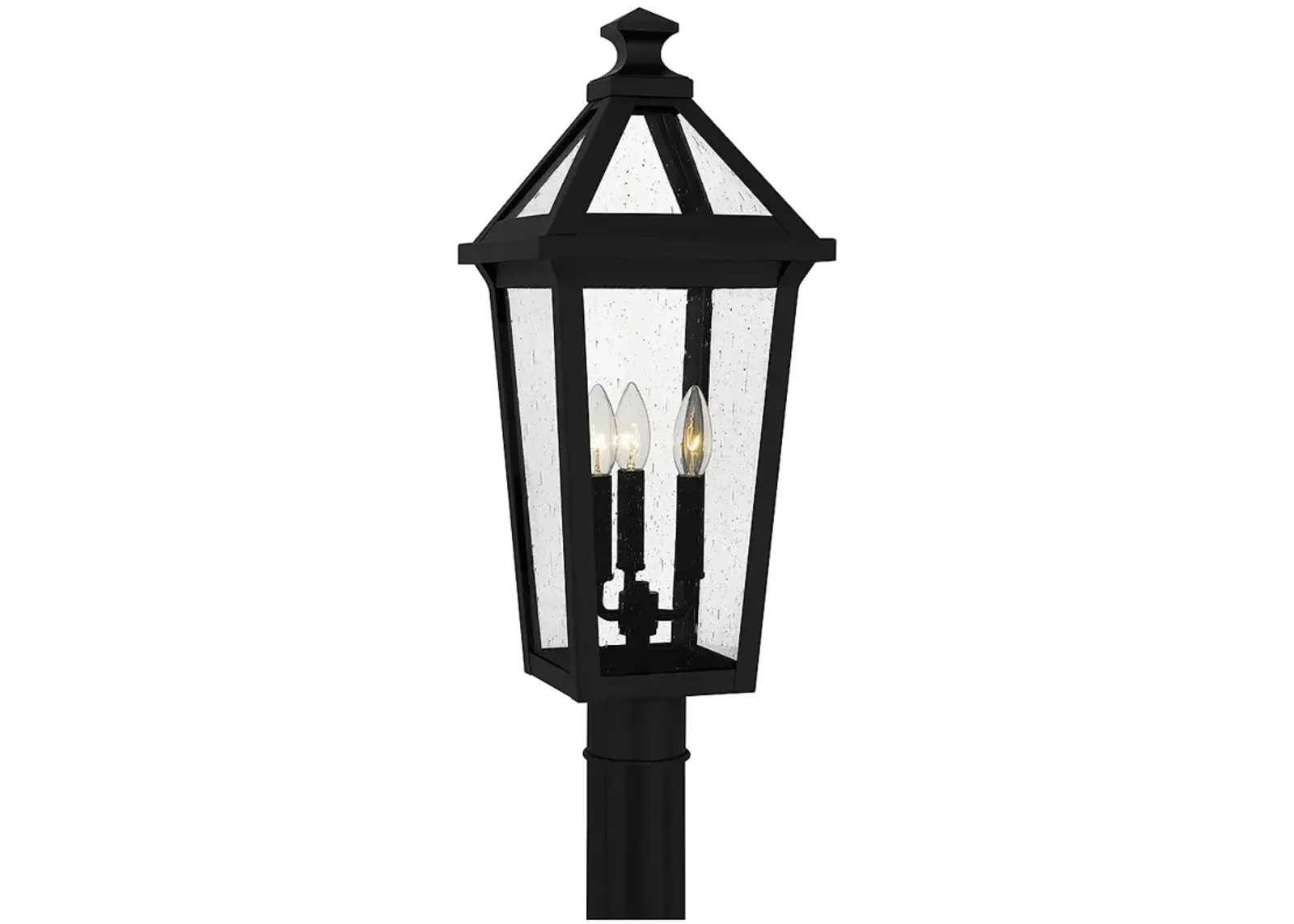 Boulevard 3-Light Matte Black Outdoor Post Lantern