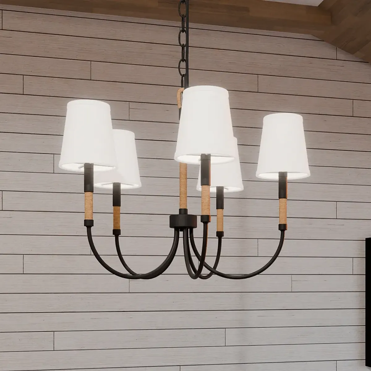 Bayside 5-Light Matte Black Chandelier