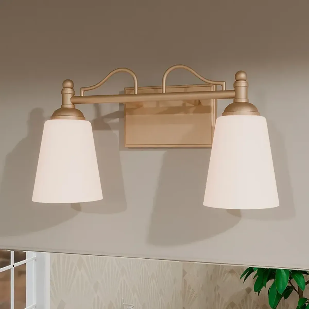Esther 2-Light Bronze Gold Bath Light