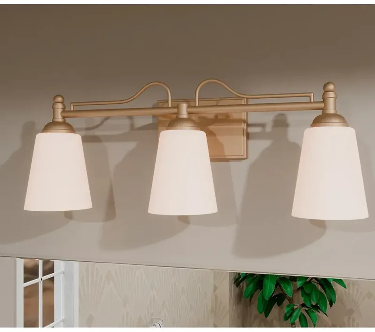 Esther 3-Light Bronze Gold Bath Light
