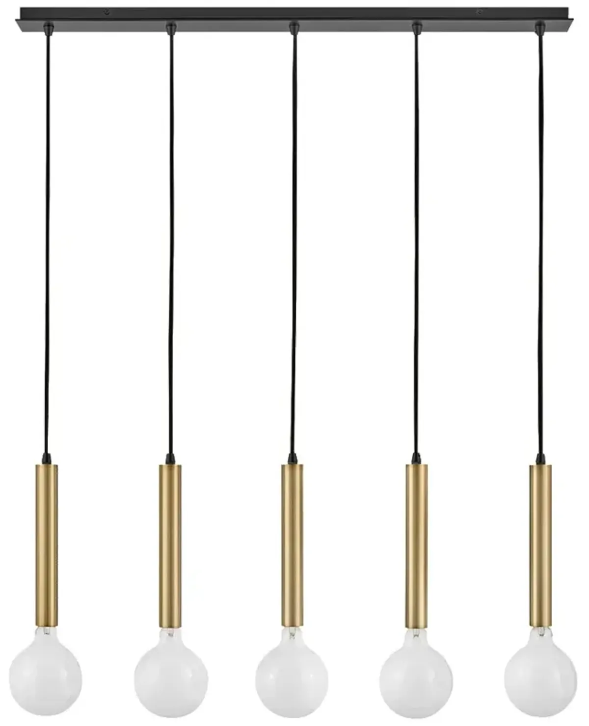 Lark-Bobbie Chandelier-Five Light Linear-Lacquered Brass-Black