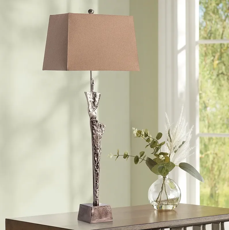 Crestview Collection Giacometti Bronze Metal Buffet Lamp with Bronze Shade