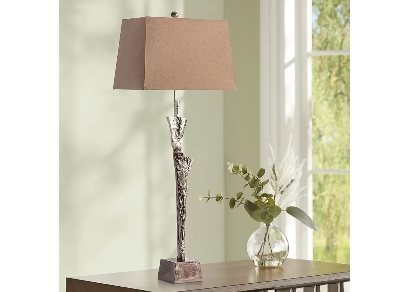 Crestview Collection Giacometti Bronze Metal Buffet Lamp with Bronze Shade