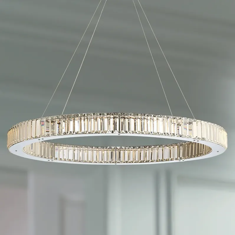 Possini Euro Vesta 35 1/2" Wide Chrome LED Ring Pendant Chandelier