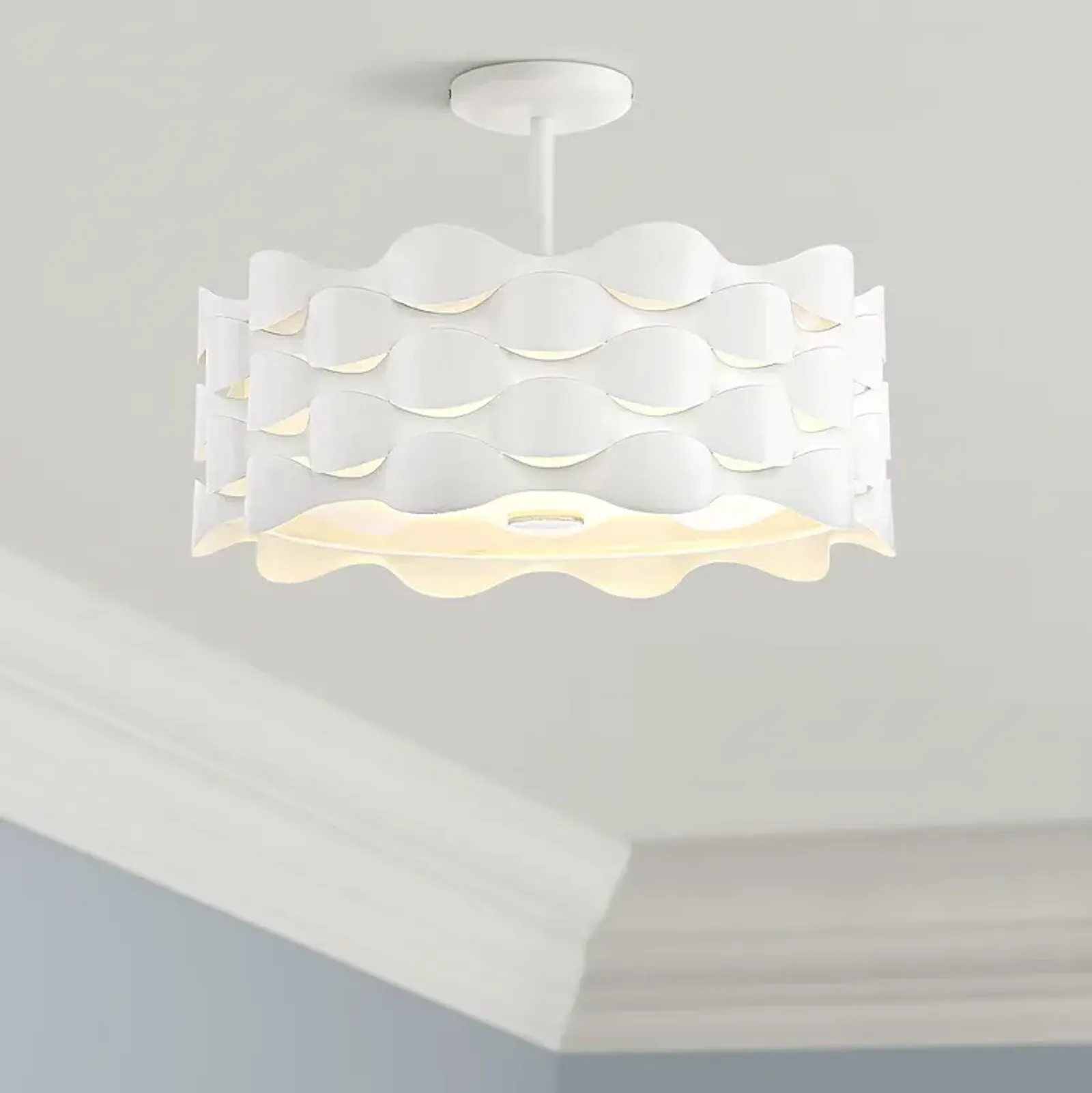 Coastal Current 18" Wide Sand White LED Ceiling Light