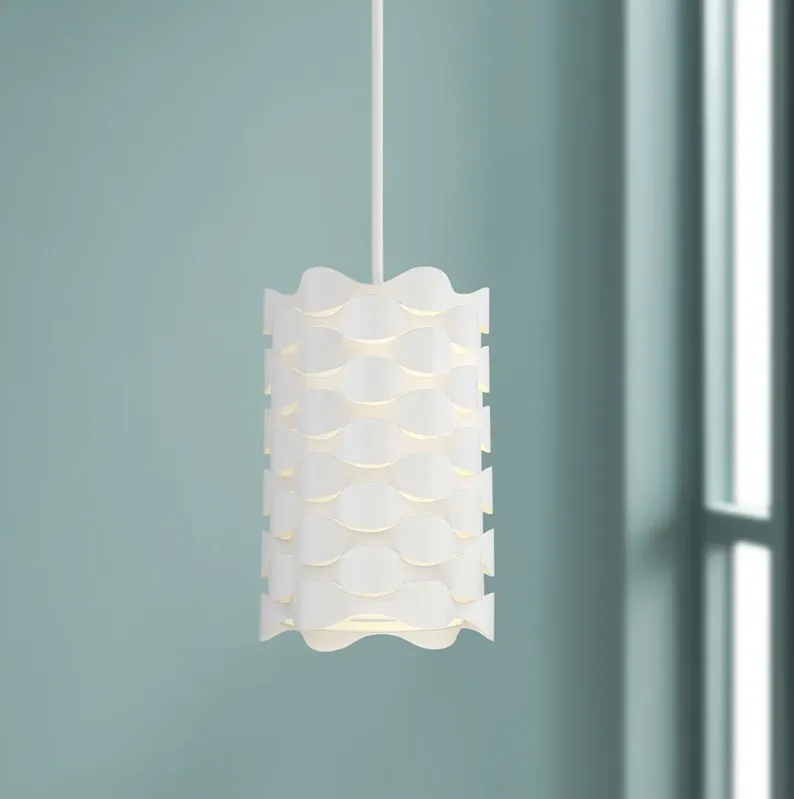 Coastal Current 9" Wide Sand White LED Mini Pendant