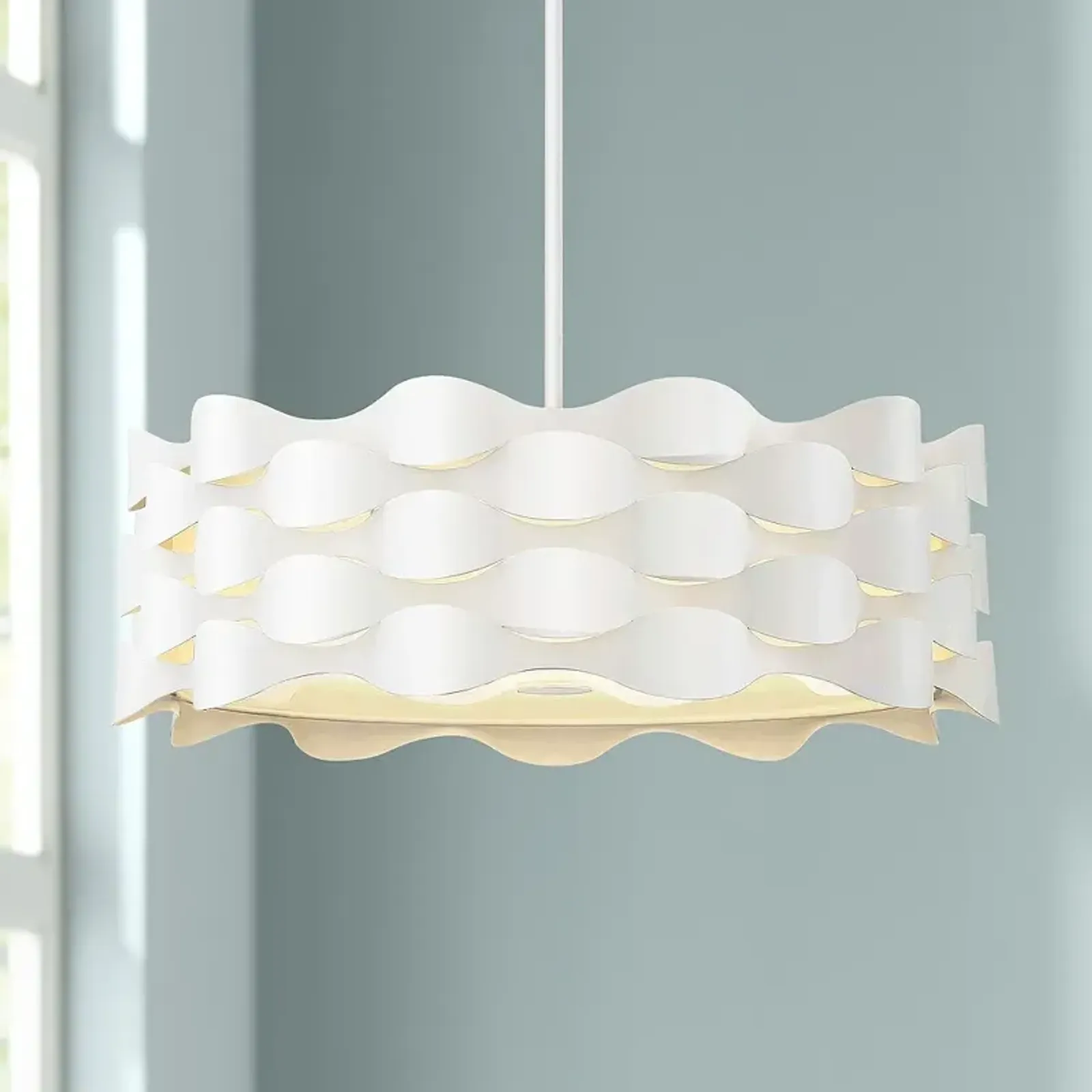 Coastal Current 21" Wide Sand White LED Pendant Light