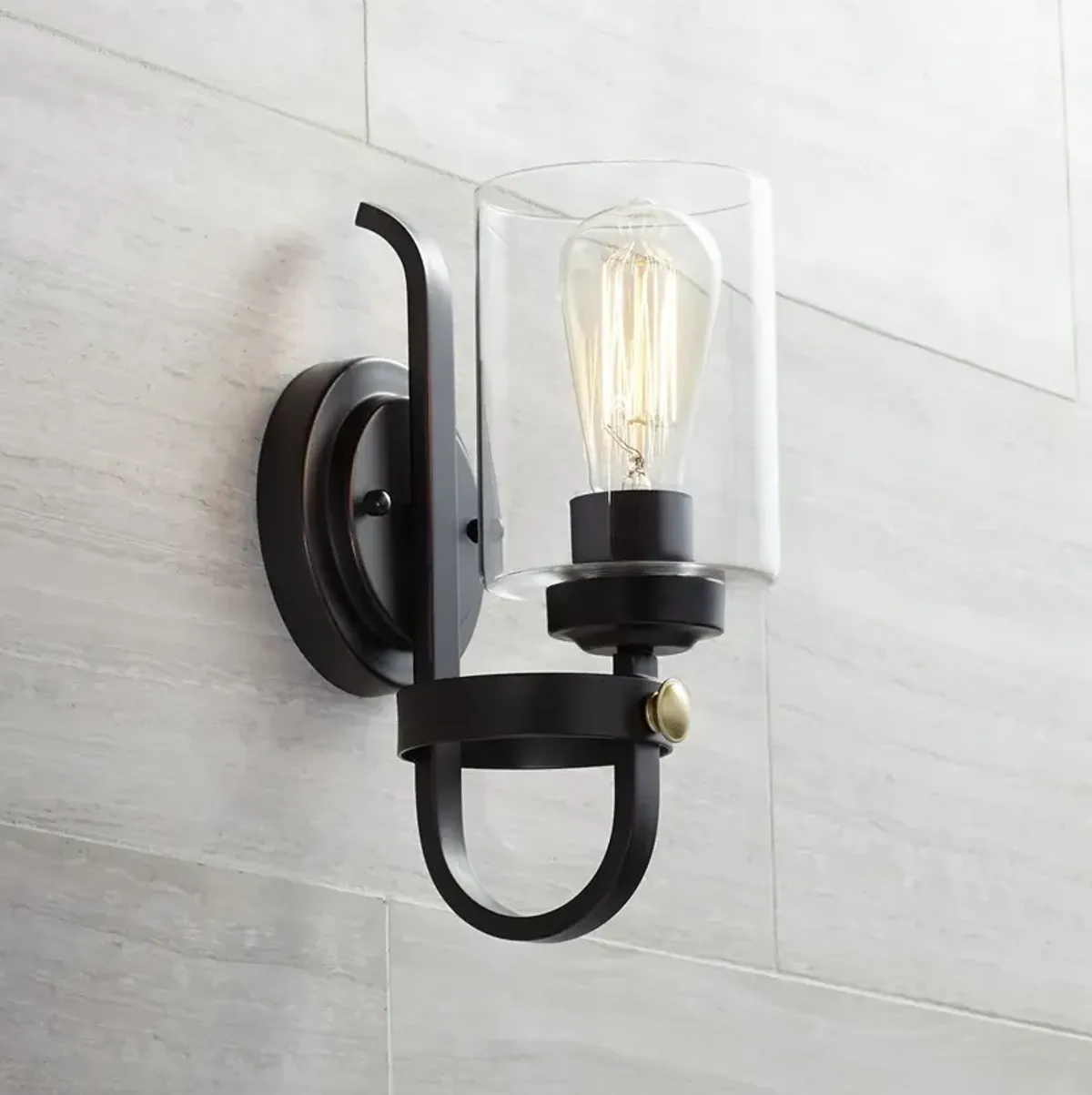 Franklin Iron Works Eagleton 12" Oil-Rubbed Bronze LED Wall Sconce