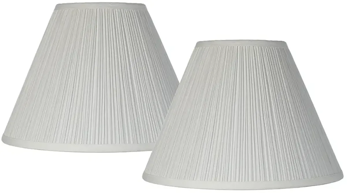 Springcrest  Mushroom Pleat White Lamp Shades 6.5x15x11 (Spider) Set of 2