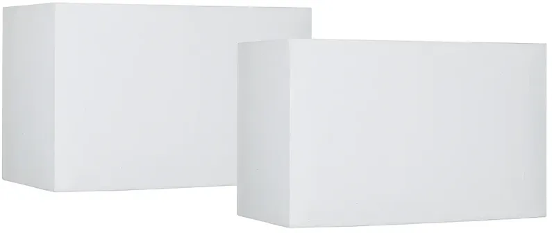 Springcrest White Hardback Rectangular Shades 8/16x8/16 (Spider) Set of 2