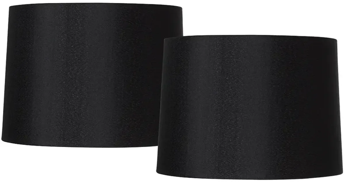 Springcrest Black Tapered Drum Shades 13x14x10.25 (Spider) Set of 2