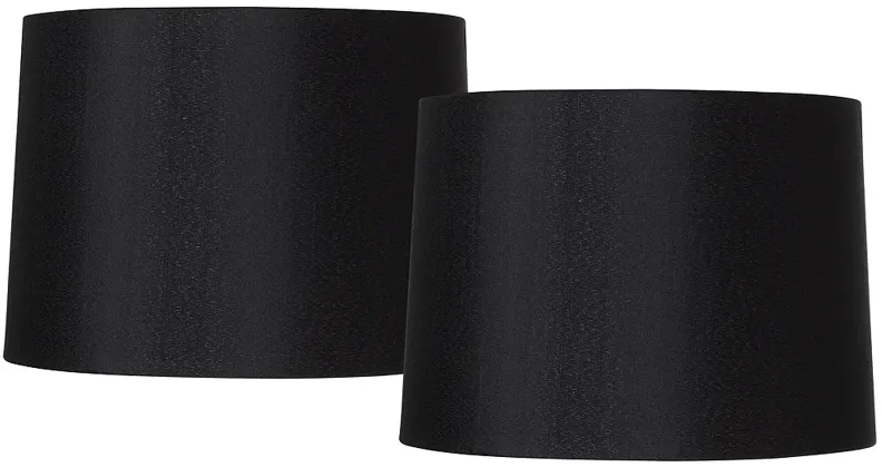 Springcrest Black Tapered Drum Shades 13x14x10.25 (Spider) Set of 2