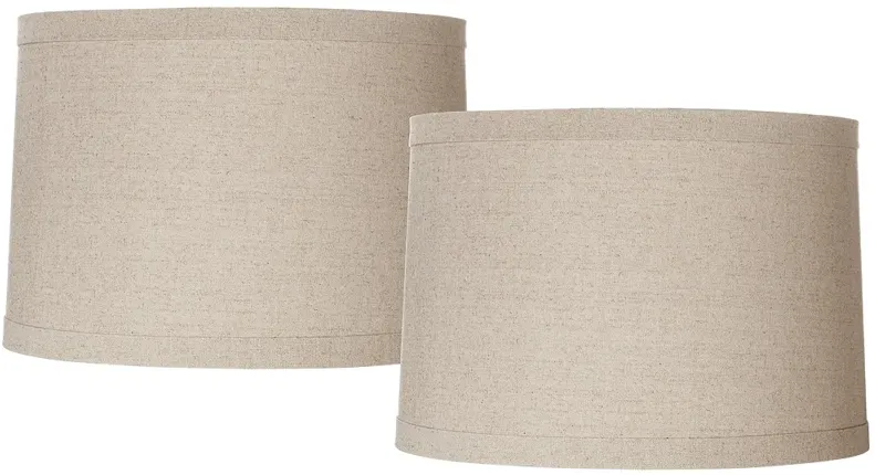 Springcrest Natural Linen Drum Shades 15x16x11 (Spider) Set of 2