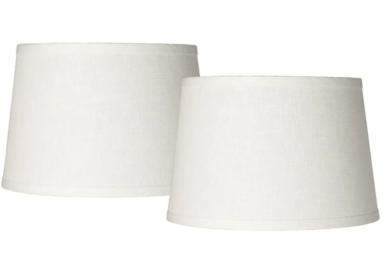 Springcrest White Linen Drum Lamp Shades 10x12x8 (Spider) Set of 2