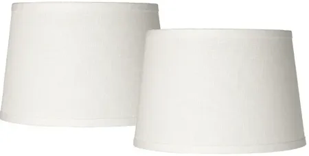 Springcrest White Linen Drum Lamp Shades 10x12x8 (Spider) Set of 2