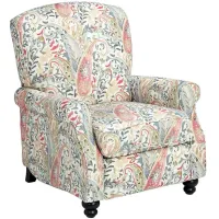 Ethel Coral Paisley Push Back Recliner Chair