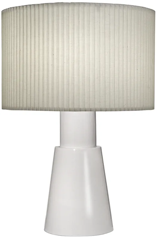 Carson Converse Gloss White Accent Table Lamp w/ Linen Shade
