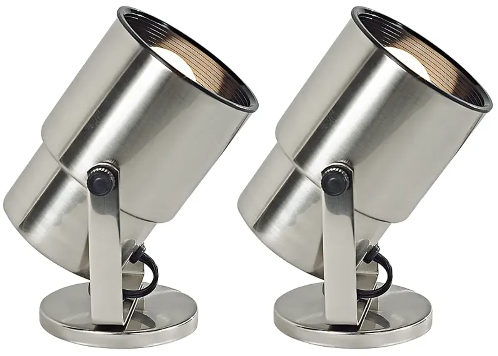 Brushed Nickel 8" High Accent Uplights - Set of 2