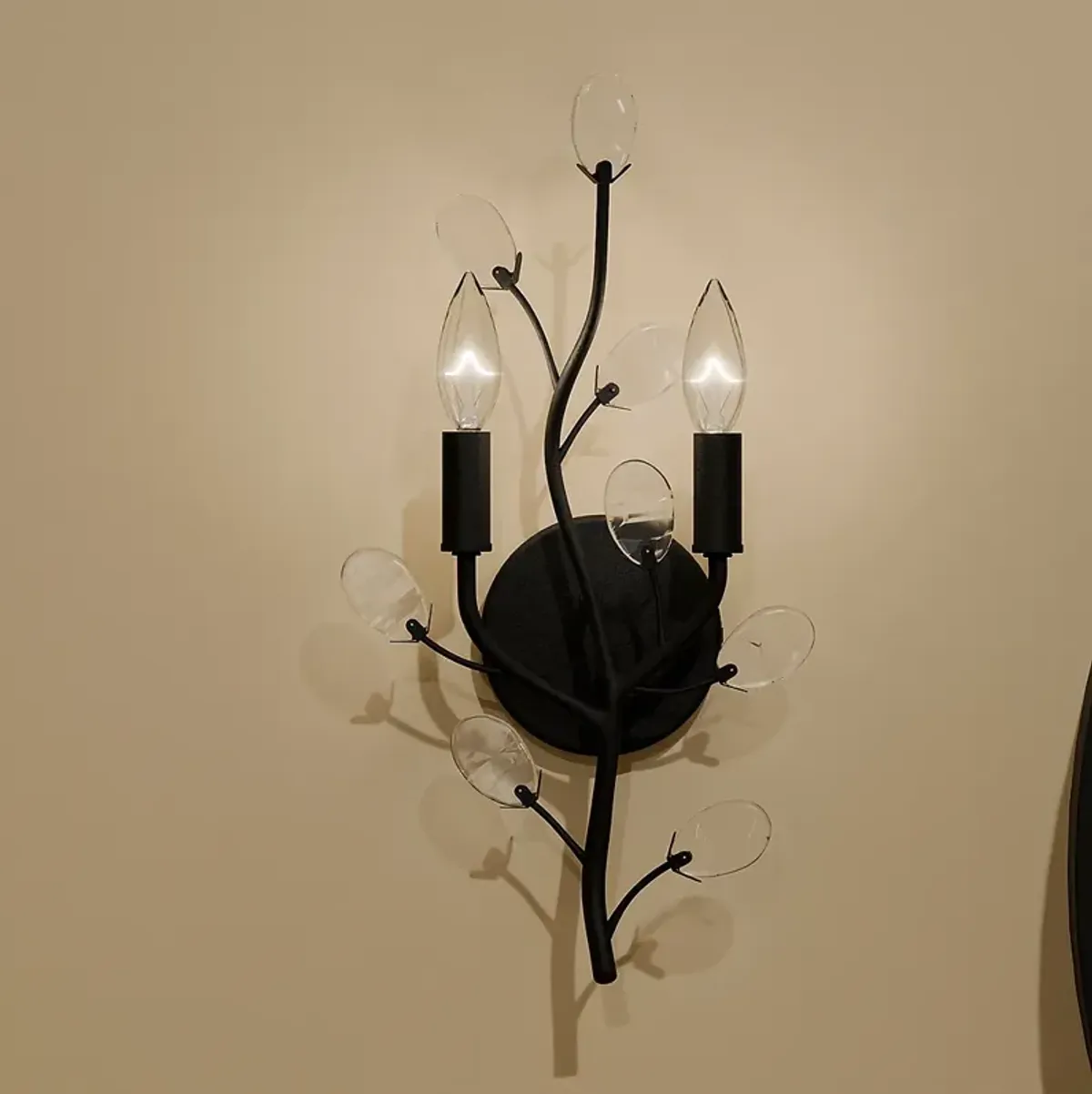 Heiress 2-Light Matte Black Wall Sconce