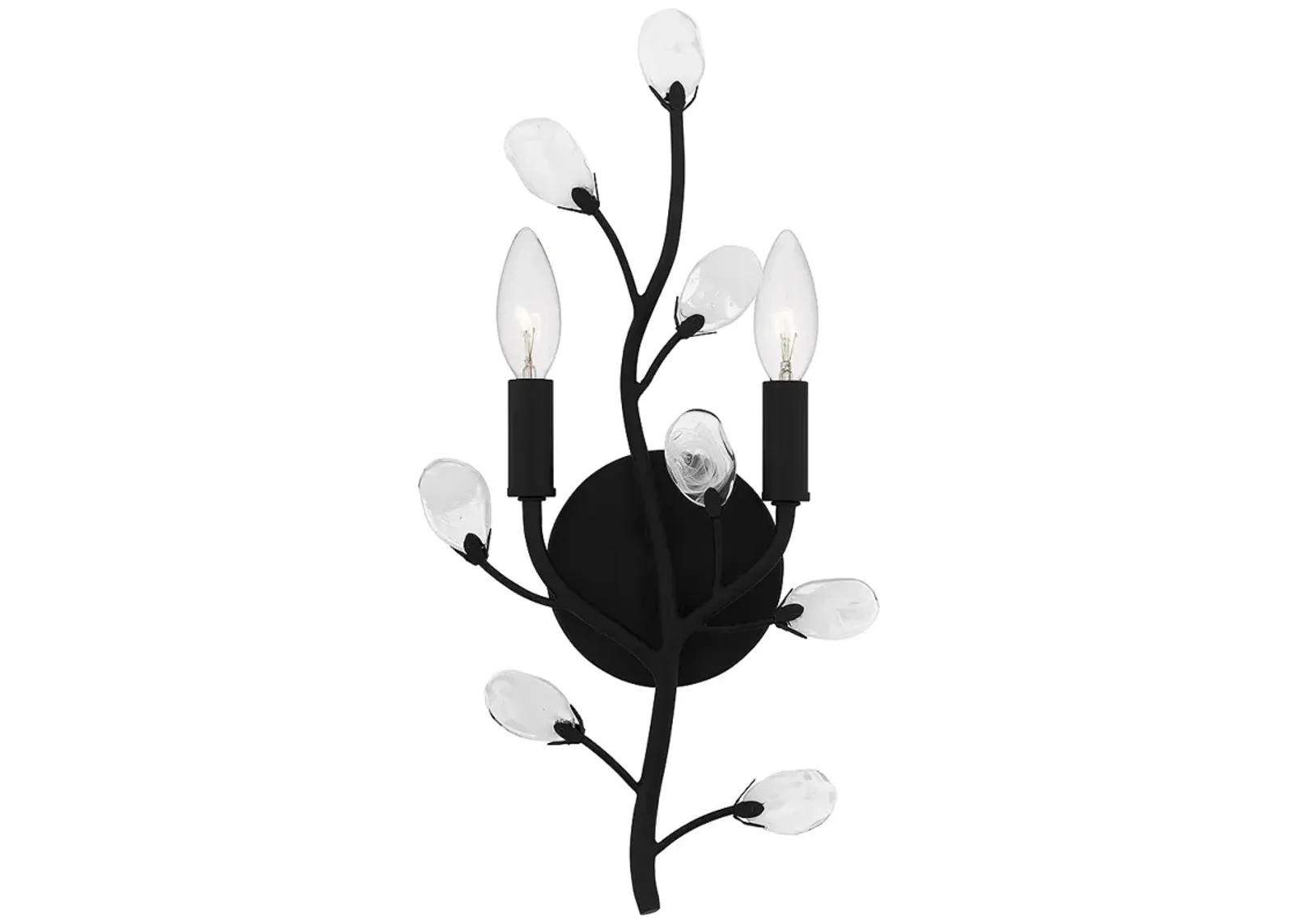 Heiress 2-Light Matte Black Wall Sconce