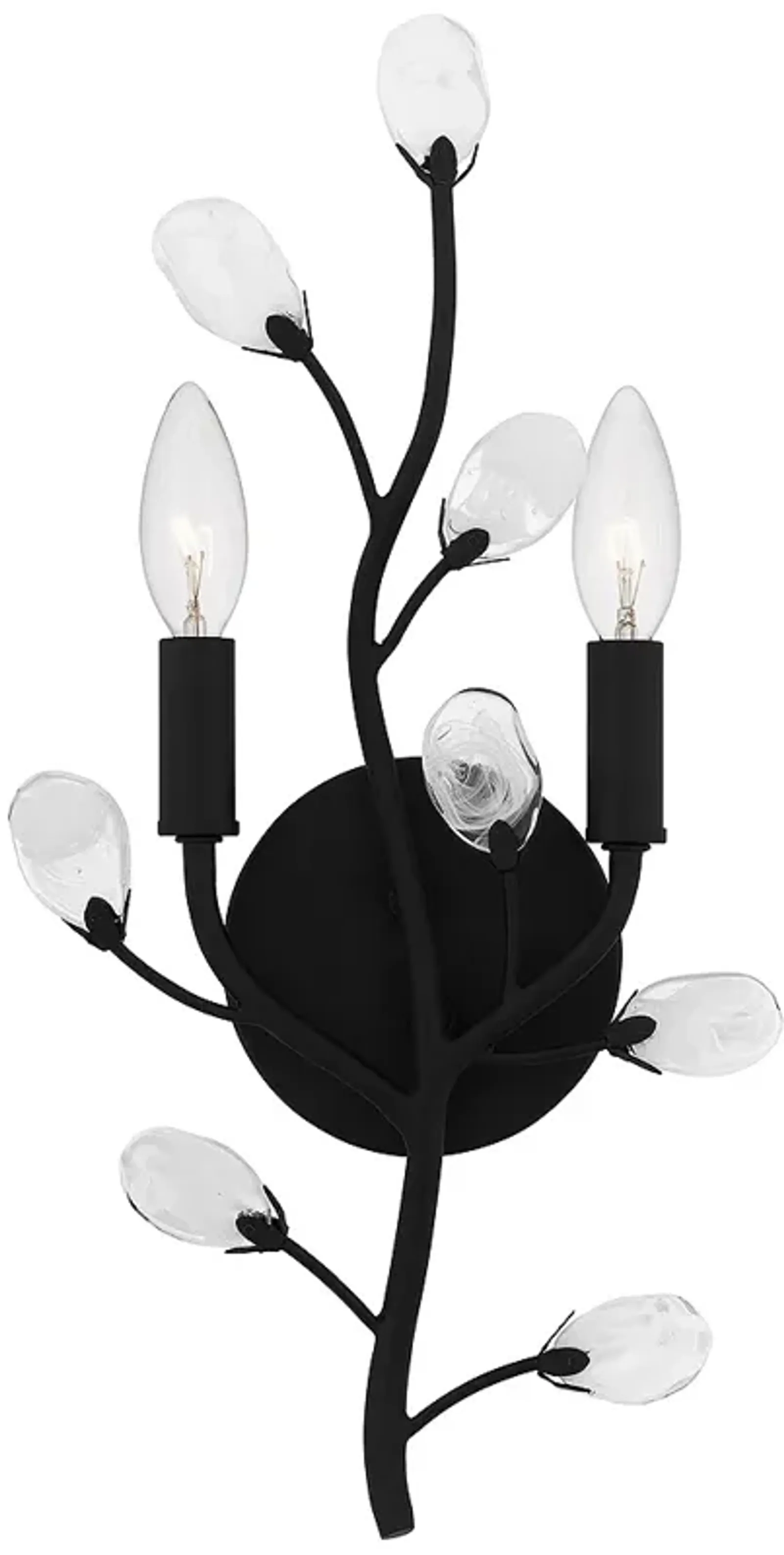 Heiress 2-Light Matte Black Wall Sconce