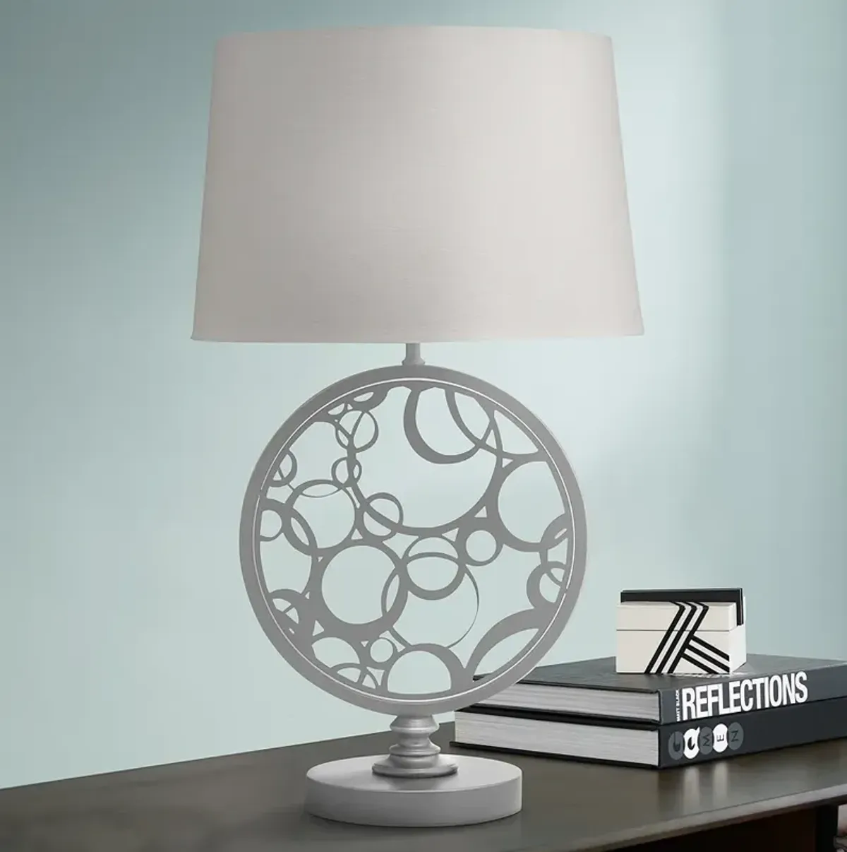 Stiffel Myron 26" High Silver Powder Coat Zinc Table Lamp