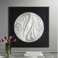 Silver and Gold Dot 31 1/2" Square Framed Wall Art