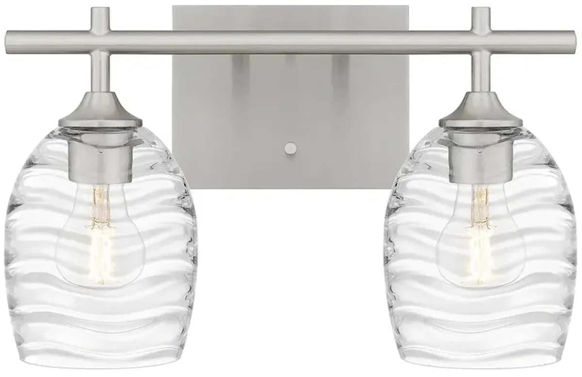 Lucy 2-Light Brushed Nickel Bath Light