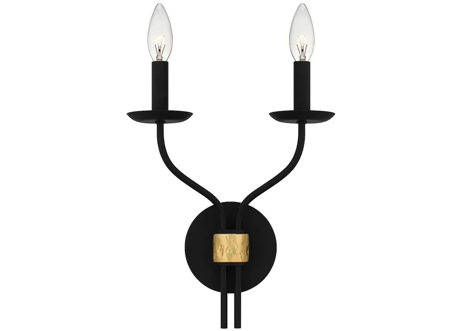 Margaret 2-Light Matte Black Wall Sconce