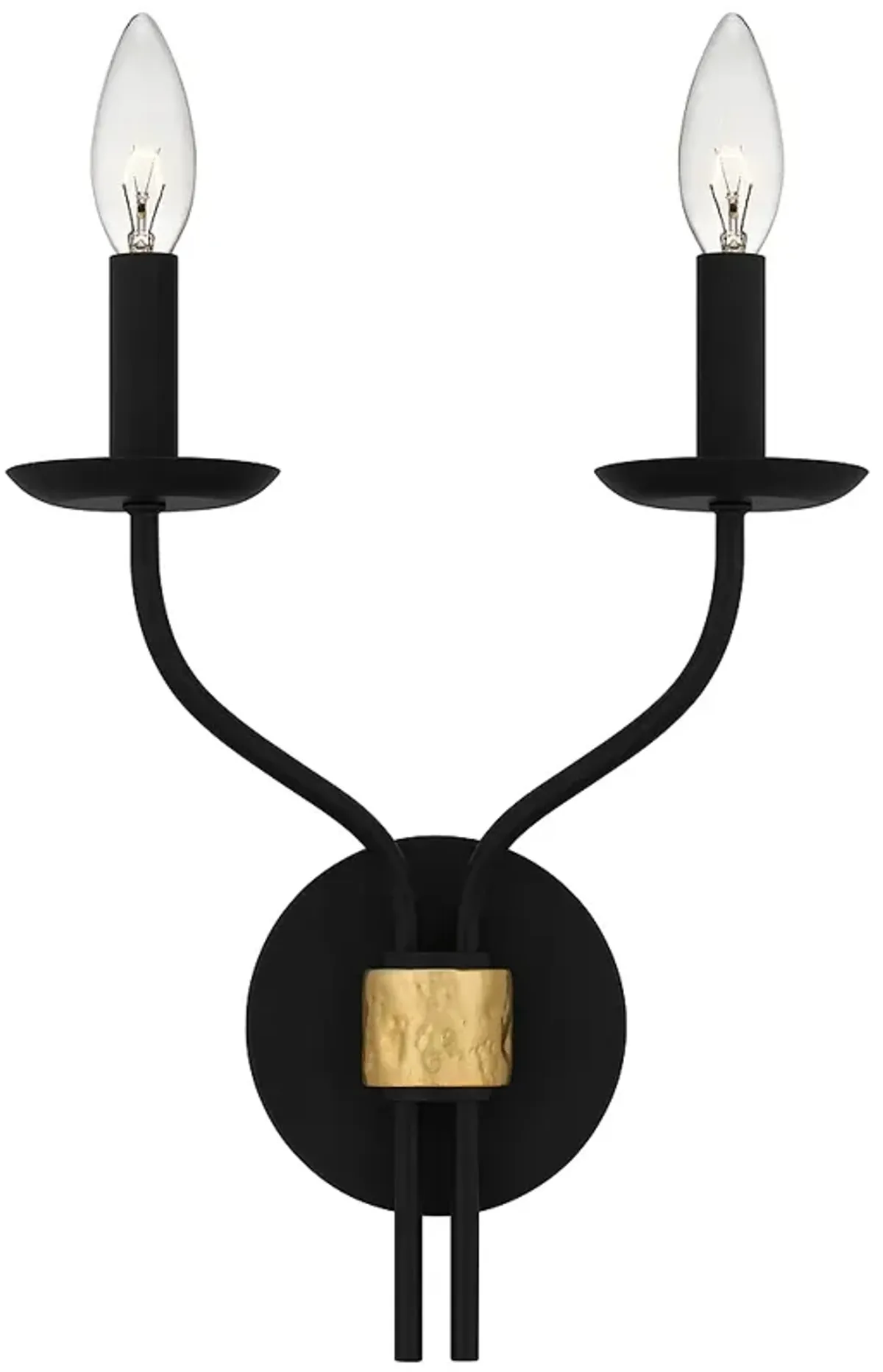 Margaret 2-Light Matte Black Wall Sconce