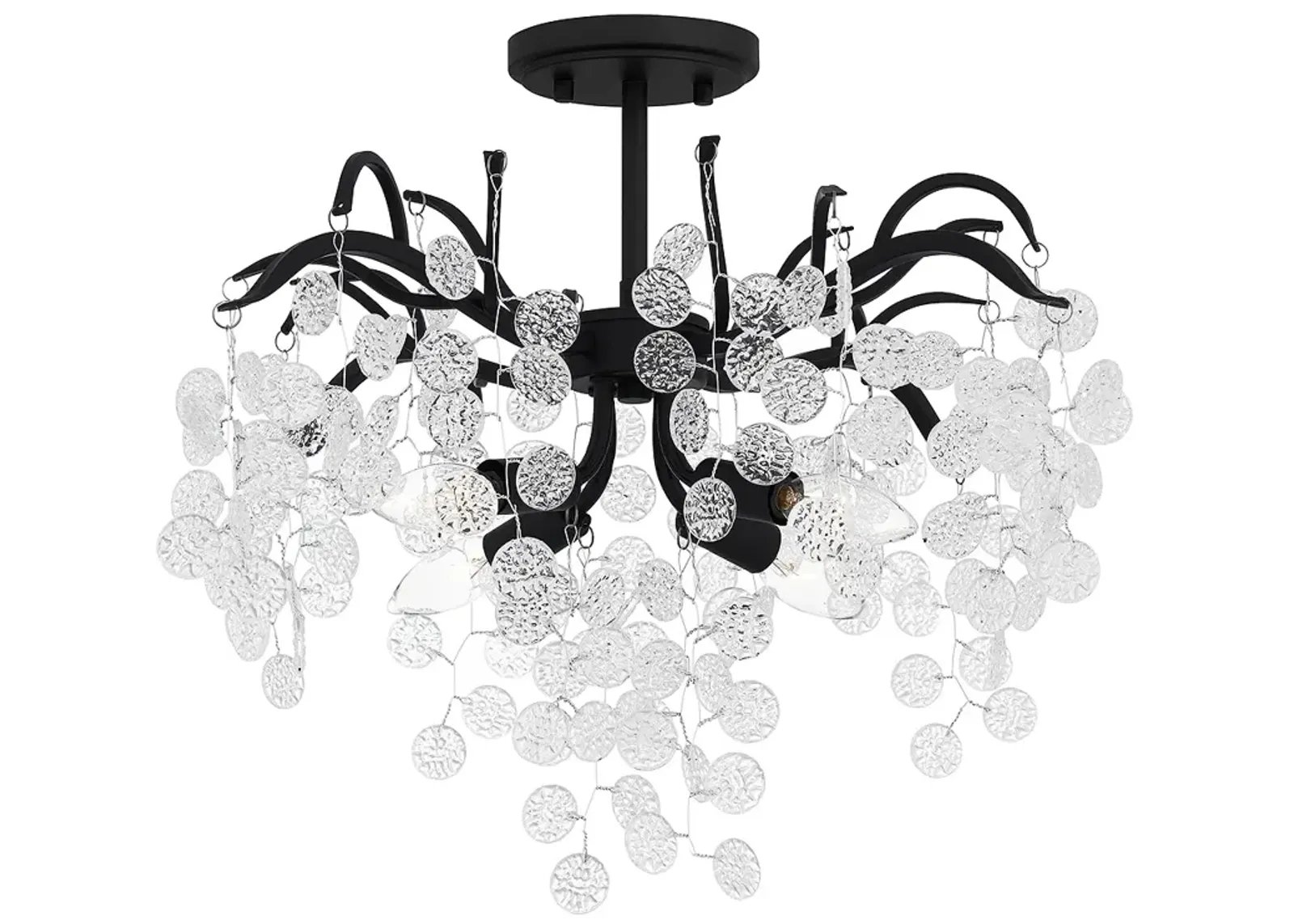 Maple 4-Light Earth Black Semi-Flush Mount