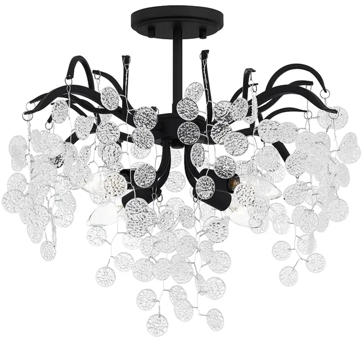 Maple 4-Light Earth Black Semi-Flush Mount