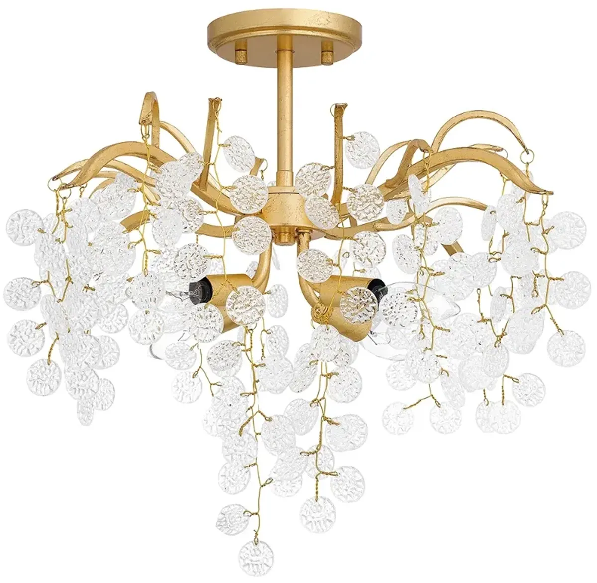 Maple 4-Light Gold Leaf Semi-Flush Mount