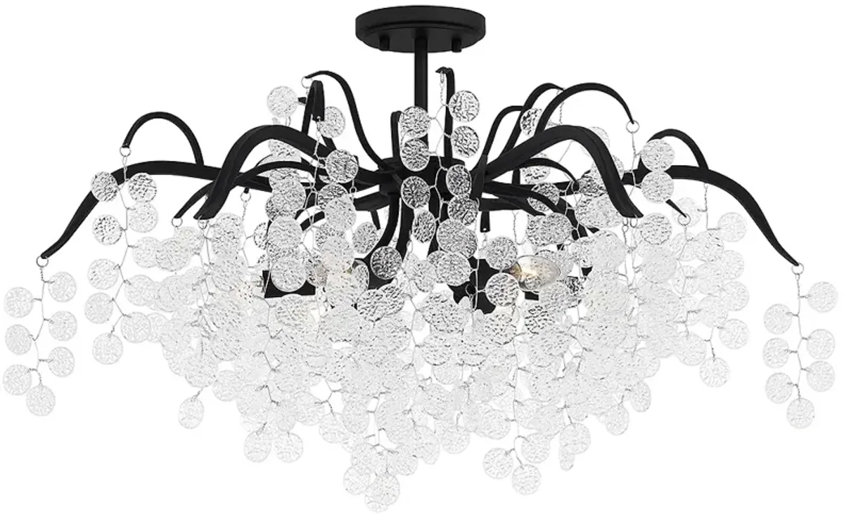 Maple 6-Light Earth Black Semi-Flush Mount