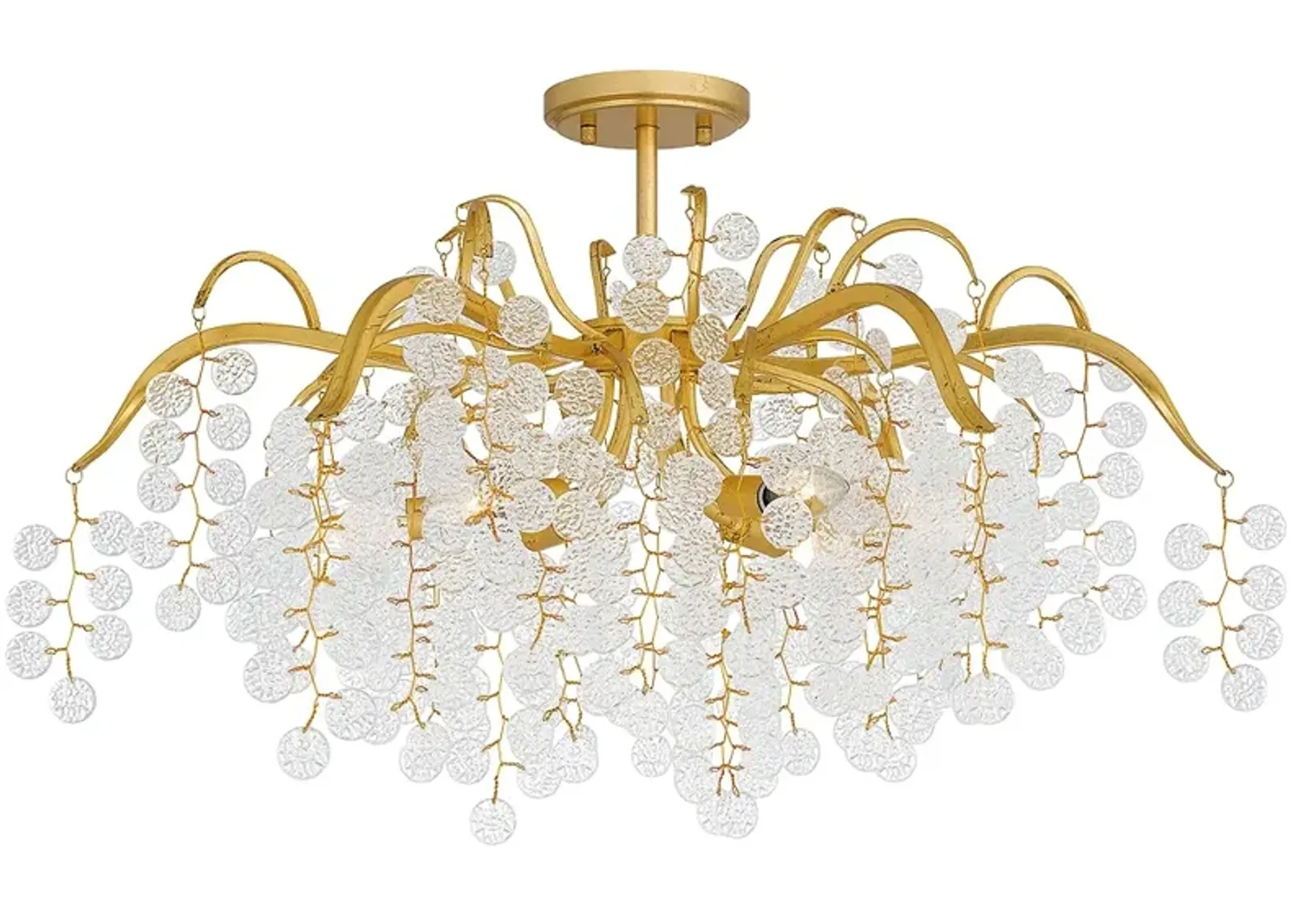 Maple 6-Light Gold Leaf Semi-Flush Mount