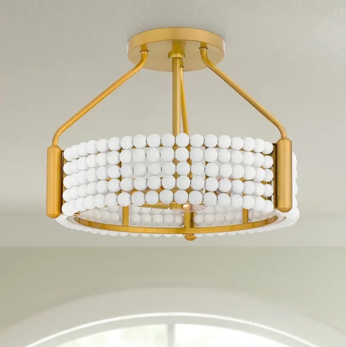 Molly 3-Light Brushed Gold Semi-Flush Mount
