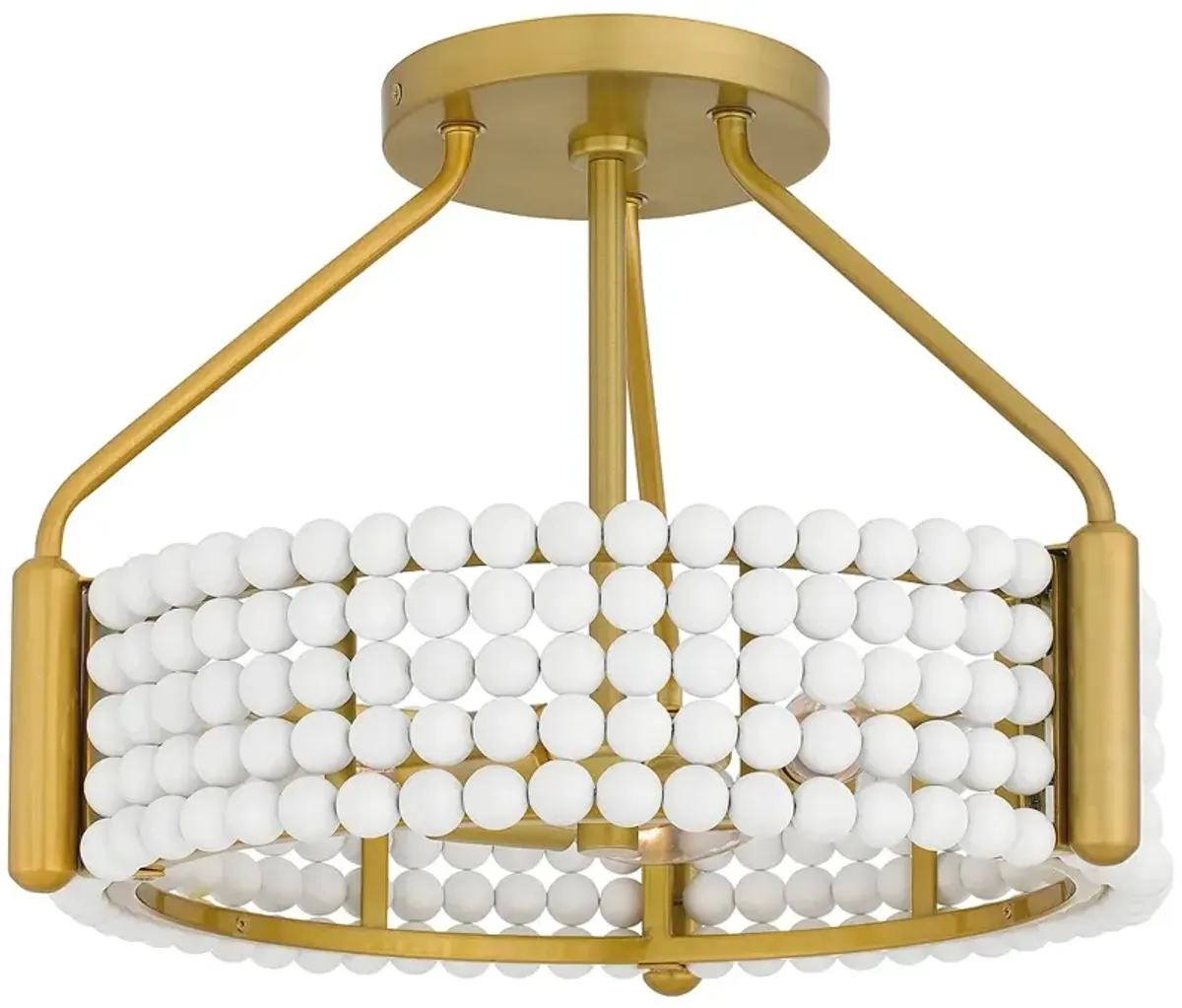 Molly 3-Light Brushed Gold Semi-Flush Mount