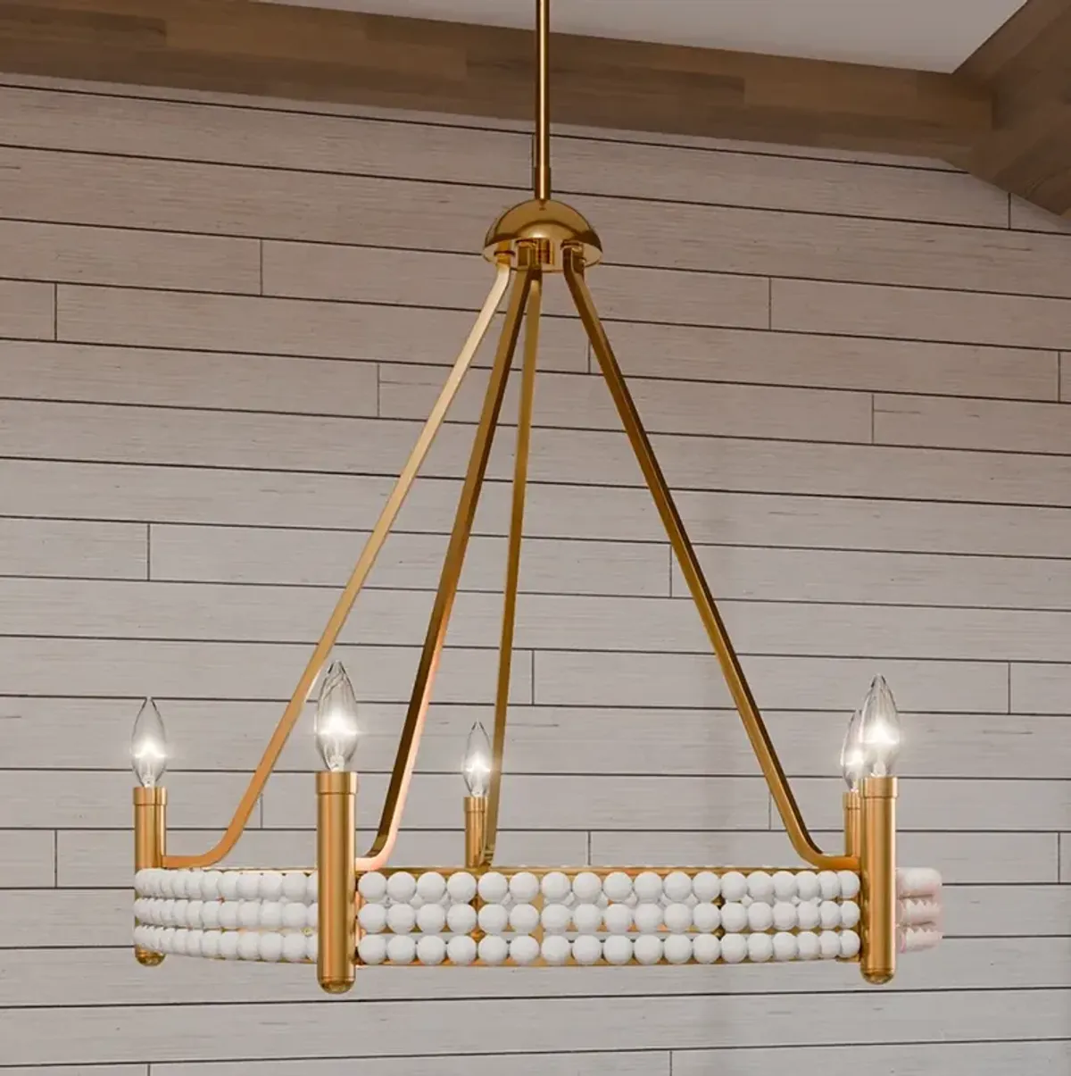 Molly 5-Light Brushed Gold Chandelier