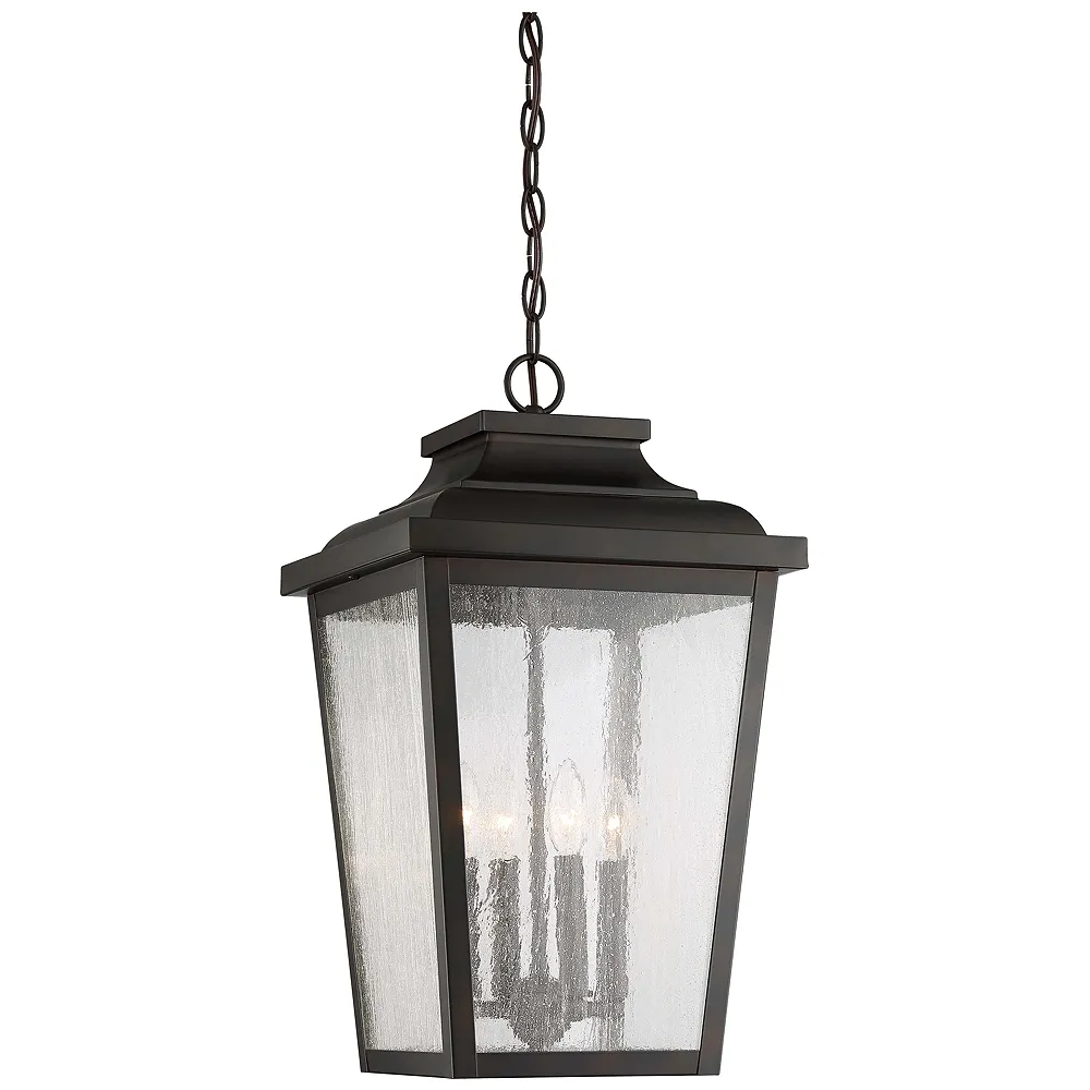 The Great Outdoors Irvington Manor 4-Light Chelesa Bronze Chain Hung