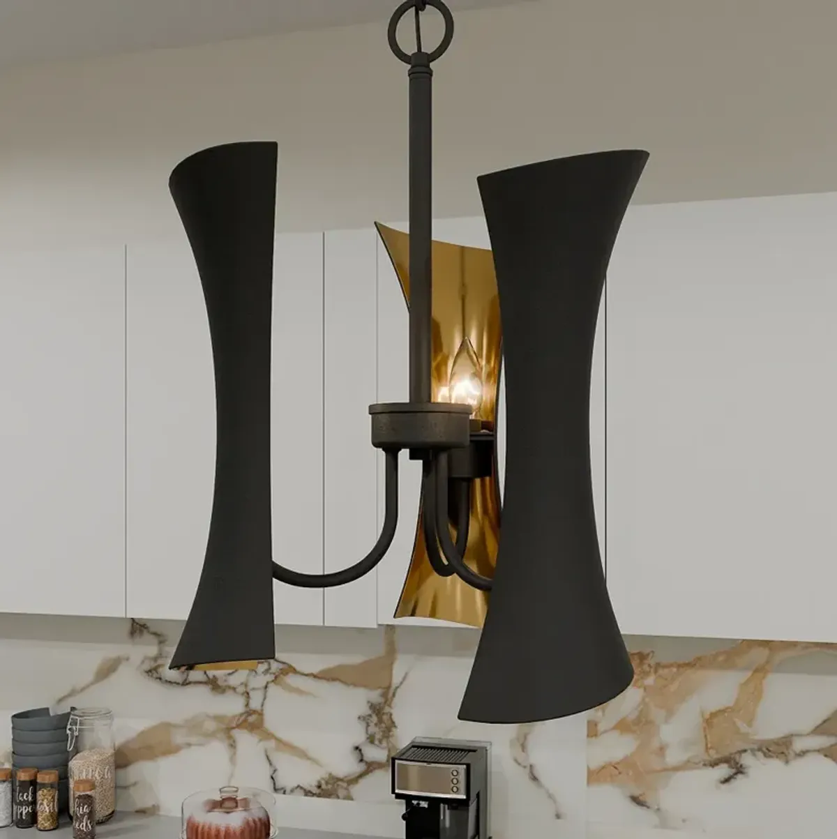 Myla 3-Light Matte Black Pendant Light