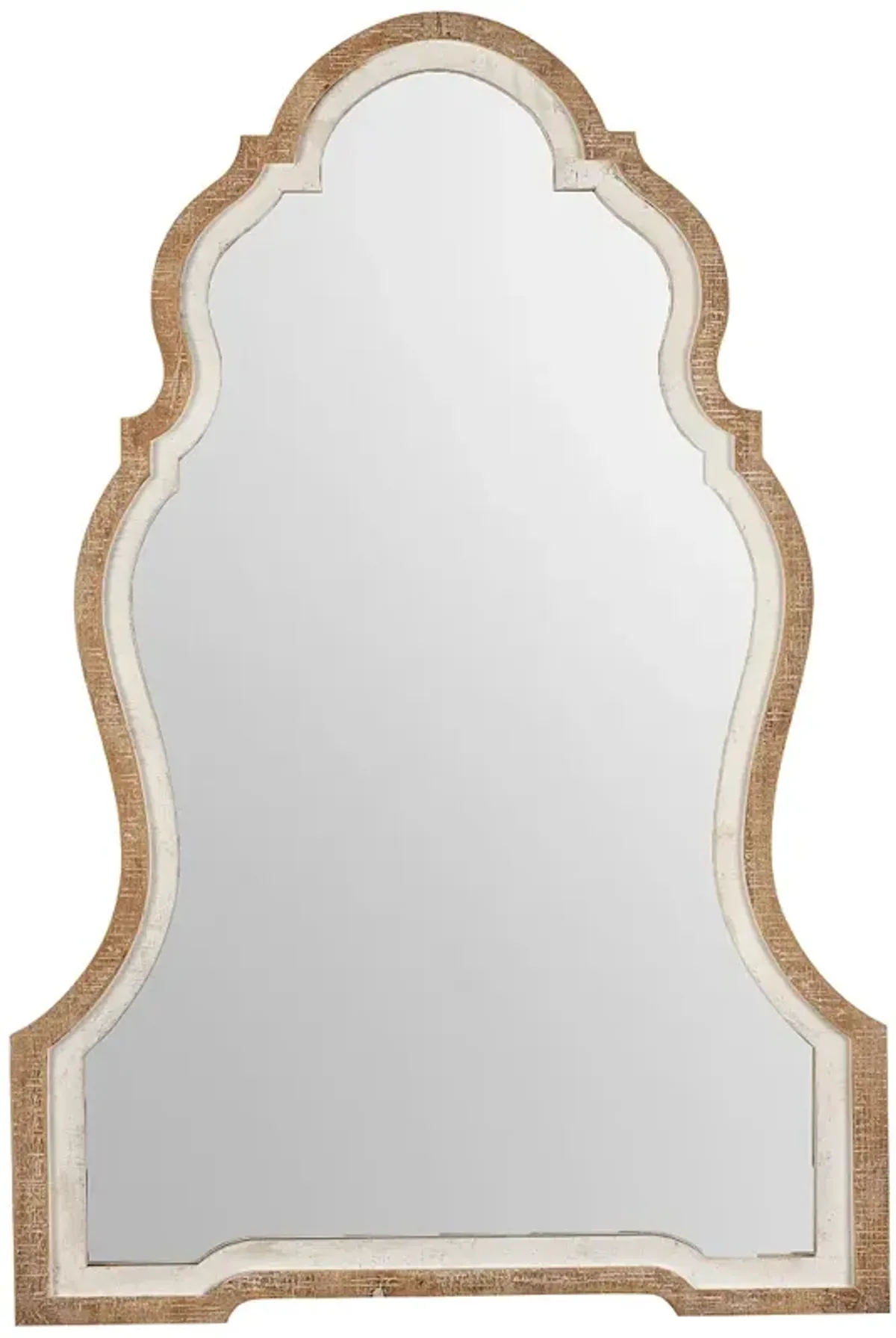 Linden Light Brown and White 25 3/4" x 38" Wall Mirror