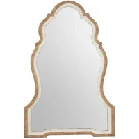 Linden Light Brown and White 25 3/4" x 38" Wall Mirror